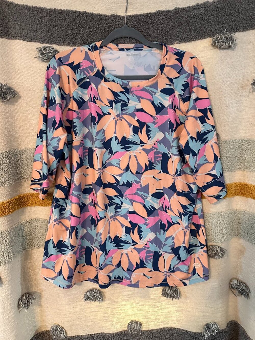 Reel Legends Reel-Tec 3/4-Sleeve Performance Shirt - Tropical Print XL
